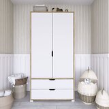 Hanah home 90 cm 1600-015 light walnutwhite wardrobe | ePonuda.com