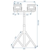 Toolight Halogeni LED građevinski reflektor na stalku RSL006-2x100N | shoptok.hr