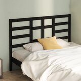 vidaXL Uzglavlje za krevet crno 146 x 4 x 104 cm od masivne borovine Cijene