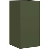 Maison Chic Cvetlični Lonec - Cvetlično korito Olive Green 40x40x80 cm Hladno valjano jeklo, (21790365) | Shoptok.si