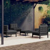 The Living Store Vrtna sedežna garnitura 5-delna z antracit blazinami borovina - Vrtna Sedežnaa Garnitura, (21477877) | Shoptok.si