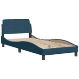  Okvir kreveta s uzglavljem Dover plavi 90 x 190 cm baršunasti | shoptok.hr