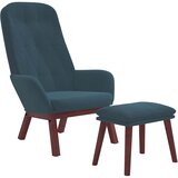  Stolica za opuštanje s tabureom plava baršunasta | shoptok.hr