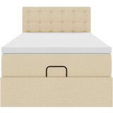 vidaXL Otomanski okvir kreveta s madraca krem 80x200cm od tkanine | shoptok.hr