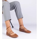 D/CEO marka niezdefiniowana Brown eco-leather ballet flats with buckles Vitoldora | Shoptok.si