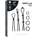 Addicted Toys - Komplet silikonskih obročkov za penis - 7 kosov (črni) | Shoptok.si