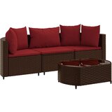  4-dijelni set vrtnih sofa od poliratana s jastucima smeđi | shoptok.hr
