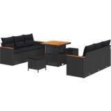 9 komada vrtni kauč set s jastučićima Crni poli ratan akacija | shoptok.hr