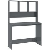 vidaXL Radni stol s policama visoki sjaj sivi 110x45x157 cm iverica | shoptok.hr