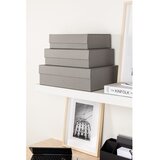 Bigso Dekorativne sive kartonaste škatle za shranjevanje v kompletu 3 ks s pokrovom 42,5x29,5x13 cm Kian Paper Laminate – | Shoptok.si