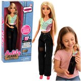  Modna lutka Anlily u tamnim trapericama, šarenom topu i plavoj kosi | shoptok.hr