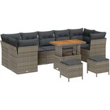  10-dijelni set vrtne sofe s jastučićima siva poli ratan 3-dijelni set za vrtno objedovanje s jastučićima siva poli ratan | shoptok.hr