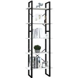 vidaXL ormarić za knjige s 5 razina bijeli 60x30x175 cm od borovine | shoptok.hr