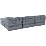  4-sedežna modularna pouf sofa konvertibilna siva tkanina, (22046044) | Shoptok.si