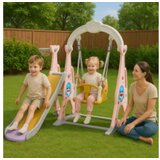  MamaKids ljuljačka s toboganom za djecu, sivo roza 170 cm | shoptok.hr