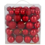  Okrasne krogle za božično drevo (Ø 4/6 cm, umetna masa, rdeča, 50 kosov) | Shoptok.si