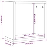 vidaXL Stenske police kockaste 2 kosa dimljeni hrast 30x15x30 cm | Shoptok.si