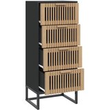  Visoka komoda crna 40 x 30 x 95 cm od konstruiranog drva | shoptok.hr