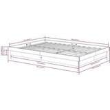  Za krevet od masivnog drva 135 x 190 cm 4FT6 bračni | shoptok.hr