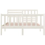  Okvir za krevet od masivnog drva bijeli 150 x 200 cm 5FT King | shoptok.hr