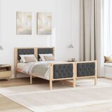  Okvir za krevet s uzglavljem Tamno siva 135 x 190 cm | shoptok.hr