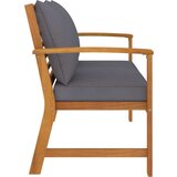  Klop 120 cm s temno sivimi blazinami trden akacijev les | Shoptok.si