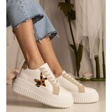 Gemre White-beige sneakers decorated with glitter and a star Taleda | shoptok.hr