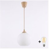 Brilagi LED luster na sajli RETRO GLASS 1xE27/60W/230V Ø 15 cm bež/bela | Eponuda.com