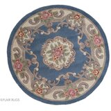 Flair Rugs Modra volnena preproga Aubusson, ⌀ 120 cm Cene