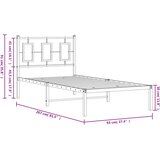  Metalni okvir za krevet s uzglavljem crni 90x200 cm | shoptok.hr