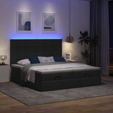 vidaXL Otomanski posteljni okvir z vzmetnicami črn 160x200 cm blago Cene