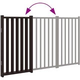 vidaXL Vrata za pse zložljiva 3 paneli črna 150 cm topolovina | Shoptok.si