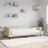  Dnevni krevet s madracem krem 90 x 200 cm od tkanine | shoptok.hr