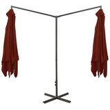  Dvostruki vrtni suncobran s čeličnim stupom 600x300 cm terakota | Eponuda.com
