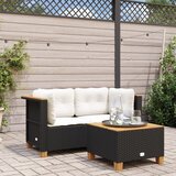 Maison Chic Vrtni kotni kavč - Zunanji kavči z blazinami 2 kosa črn poli ratan, (22040935) | Shoptok.si