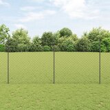 vidaXL Ograda od lančane veze s 20 U stupova Siva 1.5x10 m Čelik Cijene