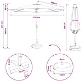  Suncobran za vrt s LED svjetlima i postoljem 300 x 300 cm | shoptok.hr