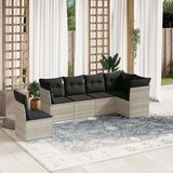  6-dijelni set vrtnih sofa od poliratana s jastucima svjetlosivi | shoptok.hr
