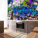  Foto tapeta - Graffiti: violet theme 100x70 Vodootporna | shoptok.hr