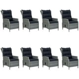  Vrtna garnitura - 9-dijelni vrtni blagovaonski set svjetlosivi - Svjetlosiva 8 | shoptok.hr