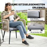  Set od 2 vrtne stolice s naslonima za ruke jastuci metalni okvir do 120 kg svijetlo sive | shoptok.hr