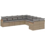 vidaXL 10-dijelni set vrtnih sofa s jastucima bež od poliratana | shoptok.hr