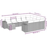  11-dijelni vrtni set s jastucima, sivi poliratan | shoptok.hr