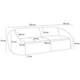 Bobochic Paris Tamno plava sofa od samta 250 cm Tina – | shoptok.hr