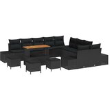  Sjedeća garnitura za vrt s jastukom 14 pcs Crna Poli ratan | shoptok.hr