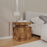 vidaXL Nočna omarica dimljeni hrast 45x35x52 cm iverna plošča Cene
