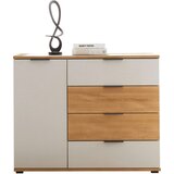 XORA ŠIROKA KOMODA, barve hrasta, svetlo siva | Shoptok.si