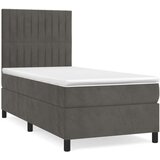 Box spring postelja z vzmetnico temno siva 90x200 cm žamet, (20846897) | Shoptok.si