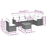  7-dijelni set vrtnih sofa od poliratana s jastucima crni | shoptok.hr