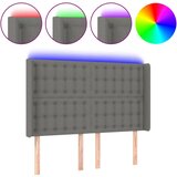 Maison Chic led posteljno vzglavje - vzglavna omarica - nočna omarica temno sivo 147x16x118/128 cm blago, (21709589) | Shoptok.si